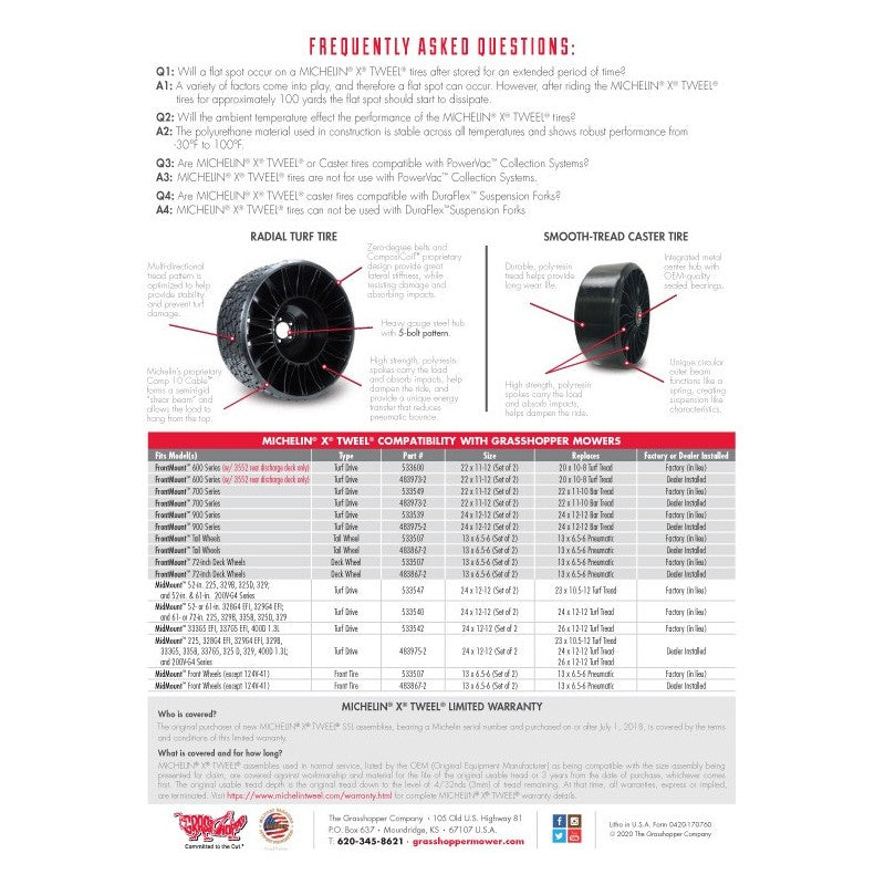 Michelin Tweel Airless Tire Spec Sheet