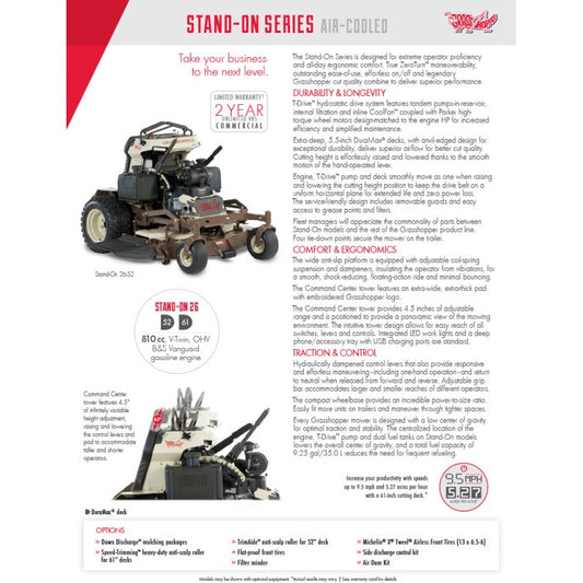 Stand On Series Spec Sheet