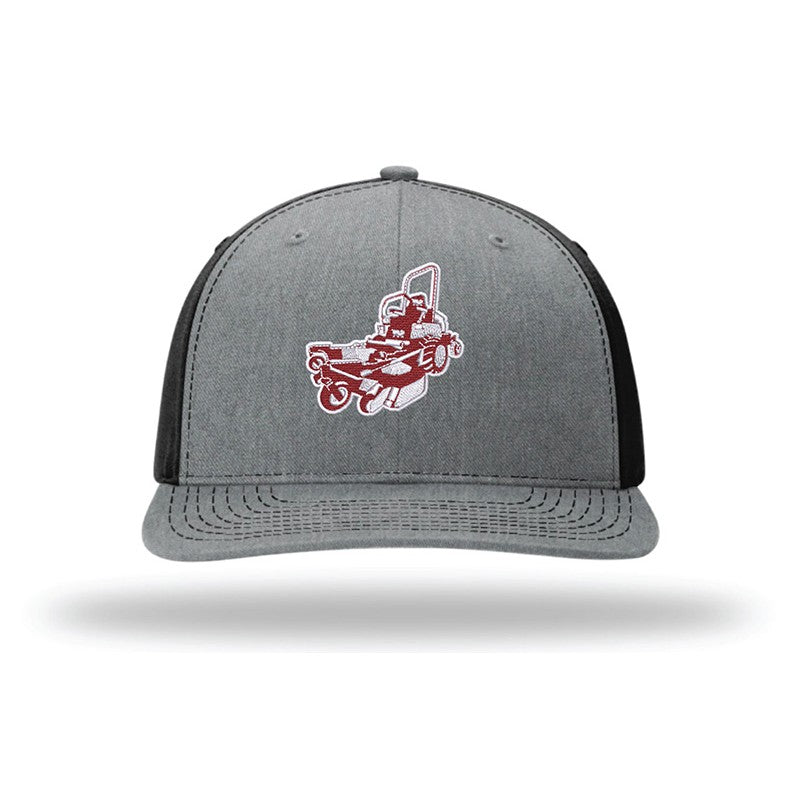 Grasshopper Mower Outline Heather/Black Trucker Hat